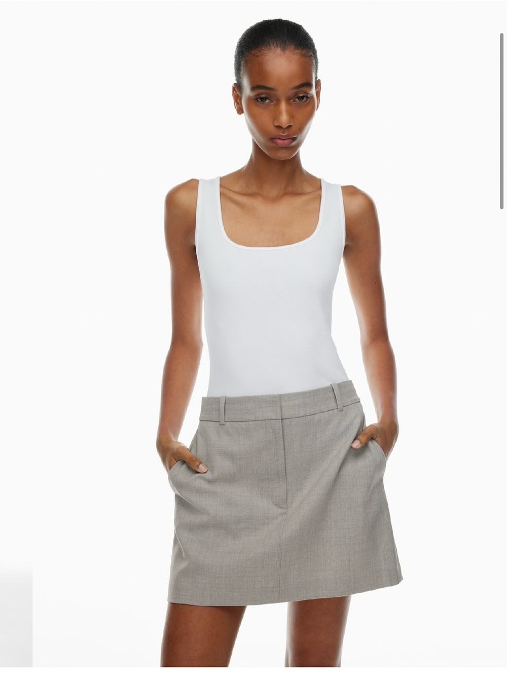 Babaton Light Gray Chisel Skirt
